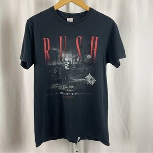 Gildan Medium Rush Band Rock Grunge Tee Permanent Waves 40th Anniversary